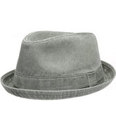 Men's Casual Vintage Style Washed Cotton Fedora Hat (US, Alpha, Small, Medium, Olive)